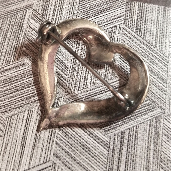 Vintage Sterling Marcasite Heart Brooch Hand Crafted - Picture 3 of 4